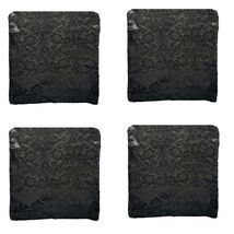 4Pc Set Gothic 17" Square Black Pillow Cover Zipper Floral Damask Jacqua... - $14.82