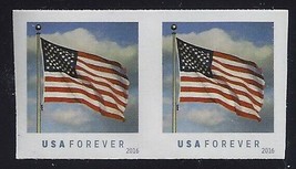 5052a - Diecut Omitted Imperf Error / EFO Pair &quot;Flag&quot; Cat $200 Mint NH - £94.81 GBP