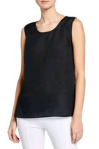 $105 Caroline Rose Womens Black Solid Scoop Neck Sleeveless Tank Top Sz ... - $37.39