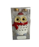 Holiday Winter Owl Tealight Holder 7in Vanilla Cinnamon 4 Candles Includ... - £11.15 GBP