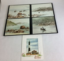 Lot Of 4 Chinese Watercolor Paintings And 1 Lighthouse Print - $645.68 MXN