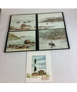 Lot Of 4 Chinese Watercolor Paintings And 1 Lighthouse Print - $645.68 MXN