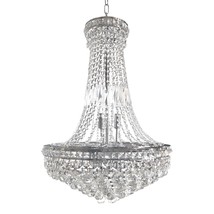 French Empire Crystal Chandelier - Polished Chrome - European - 46&quot; x 27&quot; - £819.75 GBP
