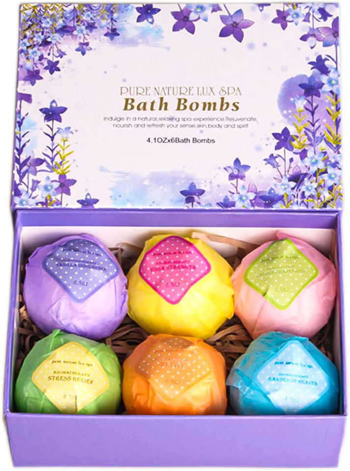 Bath Bombs Gift Set - Ultra Bubble XXL Fizzies (6 X 4.1 Oz) with Natural Dead Se - £15.95 GBP
