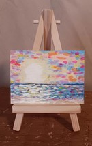 ACEO Original Sunset Seascape Painting Signed Collectible Impressionism Art ATC - £2.96 GBP