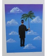 Artist Bill RENC Man in Clouds w Umbrella Limited ED Giclee Art Print - $53.02 CAD