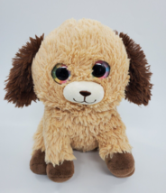Spark Create Puppy Dog Tan Brown Big Rainbow Eyes 10&quot; Plush Stuffed Toy B312 - £9.43 GBP