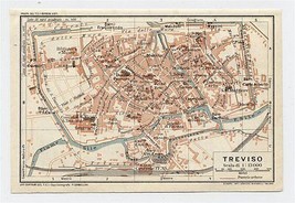 1927 Original Vintage City Map Of Treviso / Veneto / Italy - £15.70 GBP