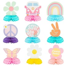 9Pcs Hippie Boho Honeycomb Centerpieces For Party Supplies, Birthday Party Decor - £17.57 GBP