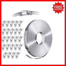 304 Stainless Steel Hose Clamp Kit: 50 FT Cut-to-Fit Strap +24 Fasteners - $1,154.90 MXN