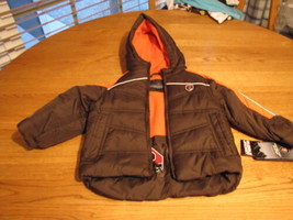 Boy&#39;s Baby protection system bubble jacket brown orange 12 M months $68 ... - £21.94 GBP