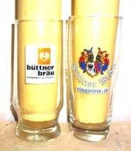 2 Buttner Brau +1993 Konigshofen German Beer Glasses - £11.95 GBP