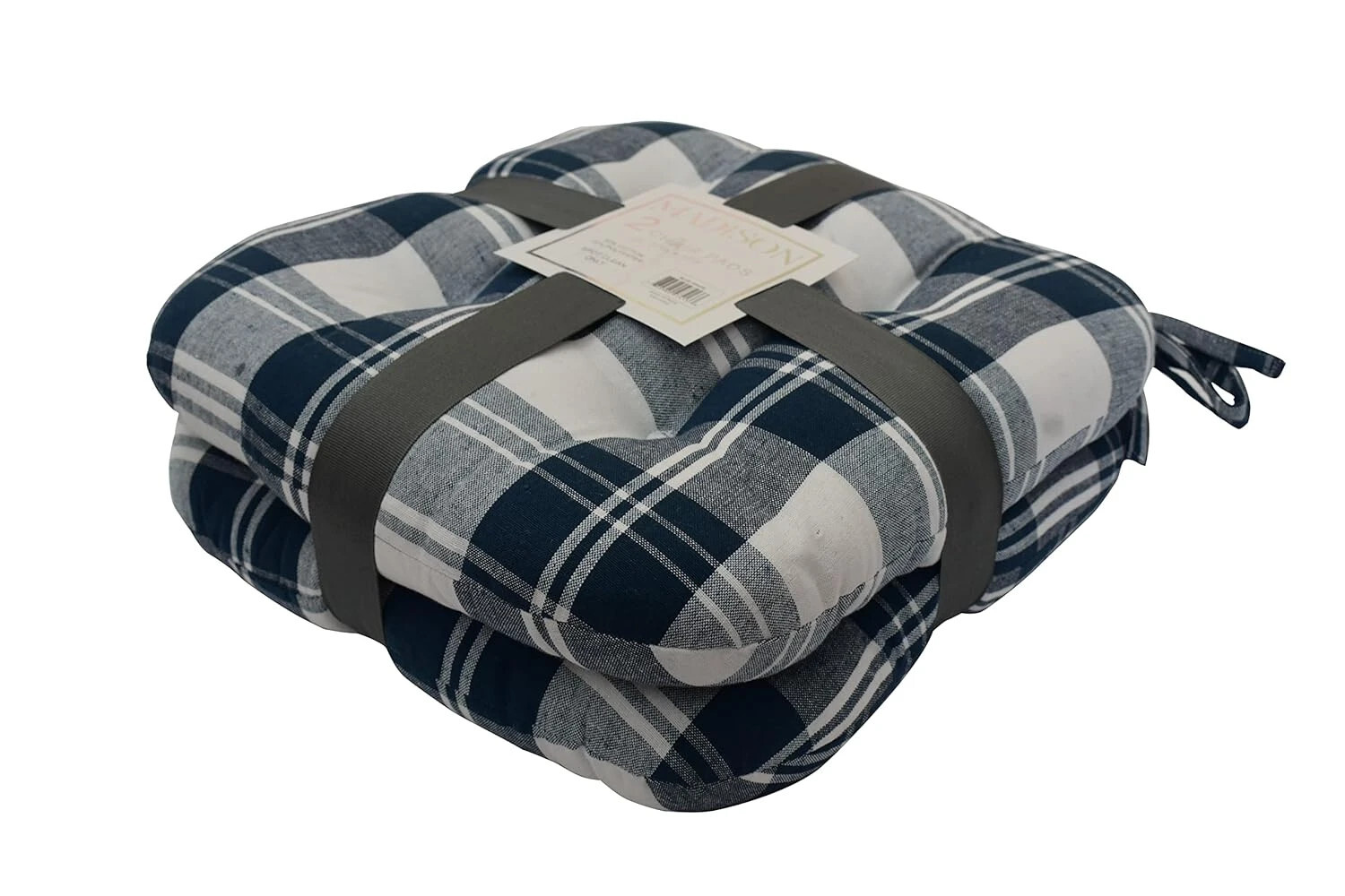 4 Pack Soft Chair Seat Pads Seat Cushion Pillows Madison Blue White Plaid Item image 2