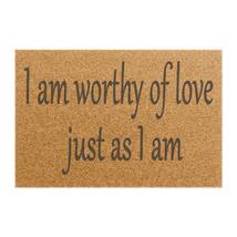 Affirmation Doormat | Modern Doormat | I am worthy of Love just as I am - £35.23 GBP