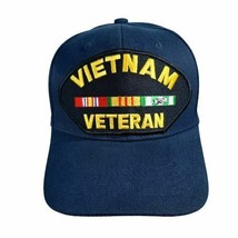 Vietnam Veteran Baseball Cap Hat Blue Embroidered Patch Adjustable Strap... - £10.24 GBP