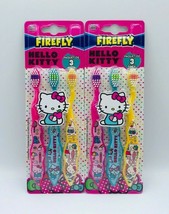 2 x Hello Kitty Firefly Toothbrushes 3pc Each New Soft Bristle Brush Free Ship - £7.04 GBP
