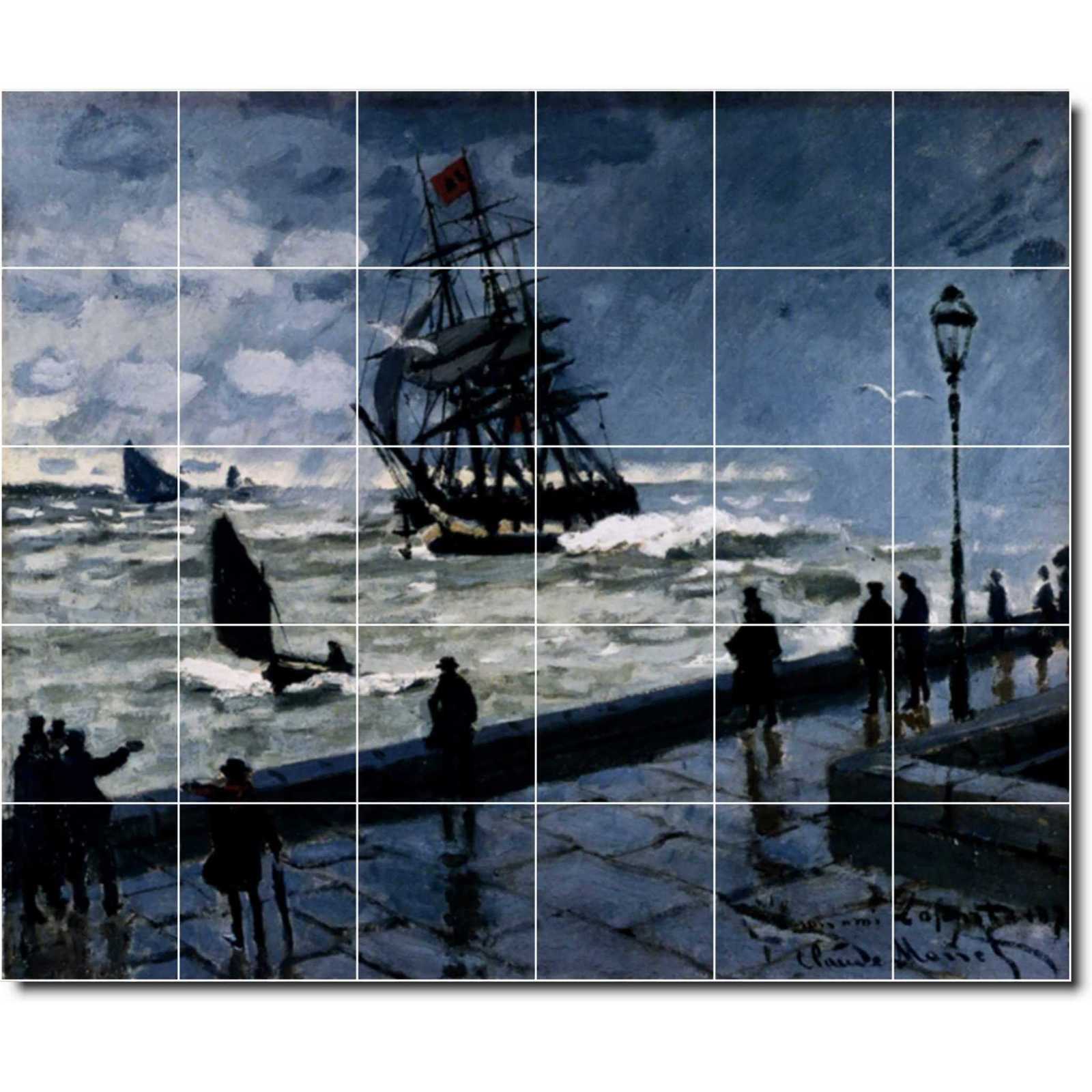 Monet claude the jetty at le havre bad weather 1870