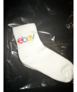 eBay Ankle Socks 1 Pair Size 9-11 White Original Color Logo Unisex Swag - £9.85 GBP