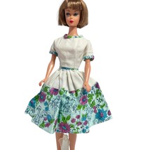 Vintage Barbie Clone Dress Full Skirt Asian Toile Floral Hem Doll Outfit 60s - £23.19 GBP