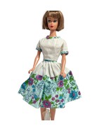 Vintage Barbie Clone Dress Full Skirt Asian Toile Floral Hem Doll Outfit... - £23.32 GBP