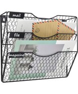 EASEPRES Mail Organizer Wall Mount Hanging File Holder Storage, Metal Ch... - $54.38 CAD