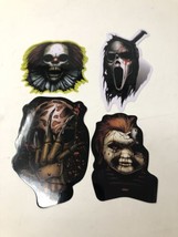 4pcs Stickers Horror Scream Ghost Face Pennywise Freddy Krueger Chucky H... - £5.12 GBP