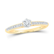 14kt Yellow Gold Round Diamond Solitaire Bridal Wedding Engagement Ring 1/3 Cttw - £704.48 GBP