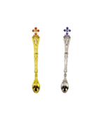 Holy Communion Gold Silver Tone Orthodox Chalice Liturgical Christian Spoon - £23.53 GBP