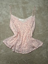 Lush Pink and Purple Polka Dot V Neck Sleeveless Strap Tank Top - £10.33 GBP