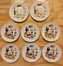 8 Collection Paris Porcelain France Cheeses Wine Fromage Appetizer 5 1/2... - £29.33 GBP