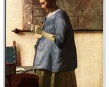 Young Woman Reading A Letter Painting By Johannes Vermeer UNP DB Postcar... - $5.89