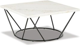 Signature Design by Ashley Vancent Modern Marble Top Coffee Table, White &amp; Black - £440.24 GBP