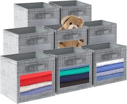 SUOCO Cube Storage Bins with Clear Window, Foldable Fabric Baskets Boxes for - £35.95 GBP