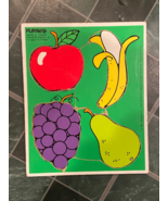 Vintage Playskool Wooden Puzzle Favorite Fruits 4 Pieces *Pre-Owned* j2 - $349.46 MXN
