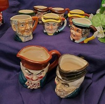 9 Toby Pitchers Made In Japan Vintage Ceramic Porcelain - £66.00 GBP