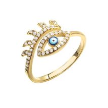 Gold Statement Rings for Women Gold Plated Evil Eye Shaped Open Ring Mar... - £20.64 GBP