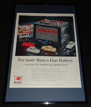 1955 Mobil Batteries Framed ORIGINAL 11x17 Advertising Display - $59.39