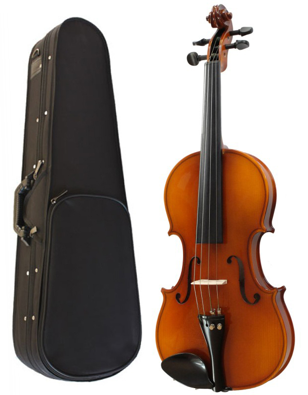 Hora V100 4/4 Student Violin, Solid Wood, Ebony Accessories + Hard Case, NEW - $379.97