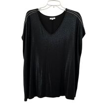 Maurices Top Women's 2X Black Sparkle Shoulders Cap Sleeve Used - $16.00