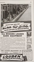 1942 Print Ad Louden Modern Barn Equipment Milking Cows Iowa &amp; New York - £11.78 GBP