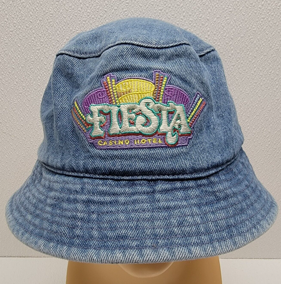 Vintage Fiesta Casino Hotel Denim Bucket Hat - Rare HTF - $49.80