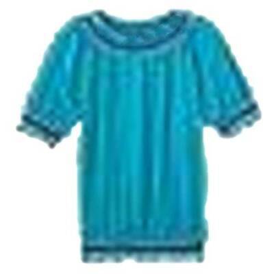 Primary image for Girls Shirt Mudd Short Sleeve Teal Blue Peasant Summer Top-size 7/8