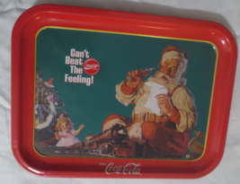 Coca Cola small flat Metal Can&#39;t Beat the Feeling Tray 10.5 X 14 inches ... - £11.53 GBP