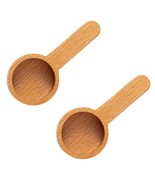 Mr.Woodware 2 Pcs Coffee Spoons Set- 4 In Beech Wooden Measuring Spoon S... - £27.23 GBP