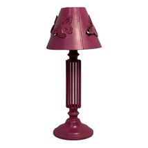 Vintage Metal Butterfly Tea-Light Votive Candle Holder Lamp 12.5” Tall Fuchsia - $15.99