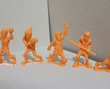 Vintage Orange Plastic Cavemen - Set of 6 Imperial China - $22.49