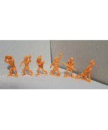 Vintage Orange Plastic Cavemen - Set of 6 Imperial China - £17.64 GBP