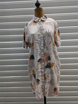 Rachel Zoe 100% Linen Floral Shirt Dress Button Up Size Small Pockets Pi... - £27.17 GBP