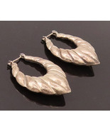 925 Sterling Silver - Vintage Puffed Roped Carved Earrings - EG12459 - $1,000.53 MXN