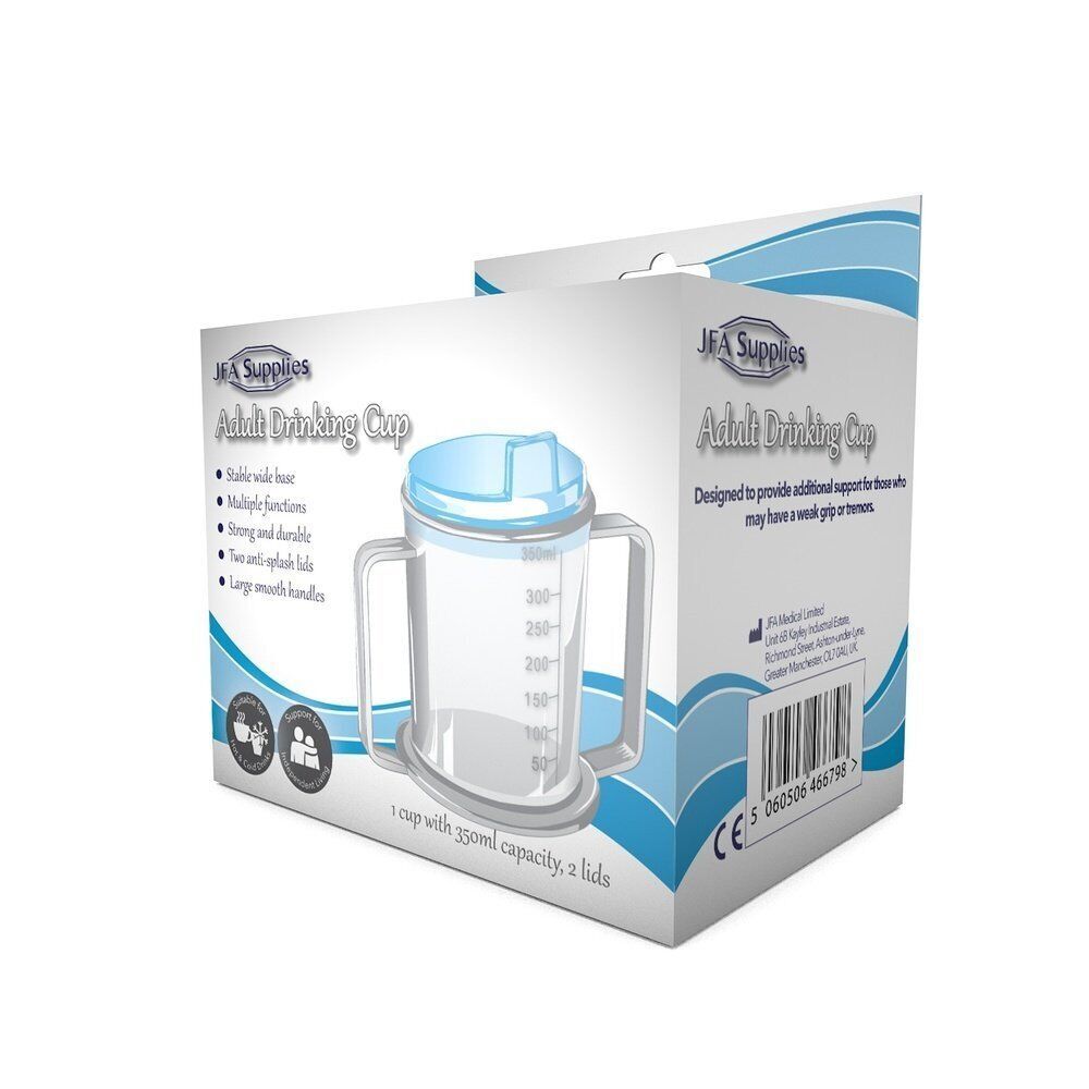 Drinking Cup/Beaker/Mug for Adults | Easy Grip Handles Anti Splash Spout - $4.85